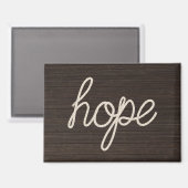 Aimant Corde HOPE Texte sur bois foncé (Recto/Verso)