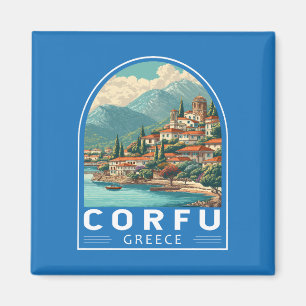 Aimant Corfou Grèce Voyage Emblème d'art