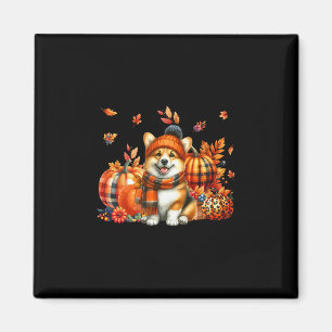 Aimant Corgi Action de grâce Léopard Citrouilles Feuilles