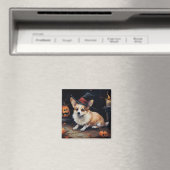 Aimant Corgi Citrouilles Halloween Épouvantable (In Situ (Lave-vaisselle))