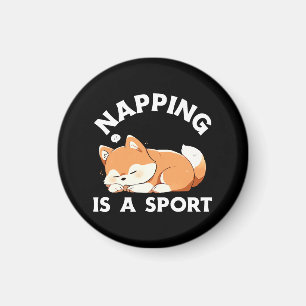 Aimant Corgi drôle qui fait une sieste est un sport pour