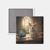 Aimant Corgi et souris (Recto/Verso)
