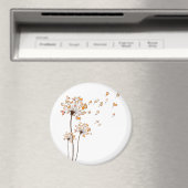 Aimant Corgi Flower Fly Dandelion Chemise mignonne Amoure (In Situ (Lave-vaisselle))