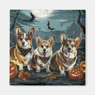 Aimant Corgi Halloween Effrayant