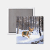 Aimant Corgi Let It Snow Noël (Recto/Verso)