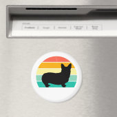 Aimant Corgi Sunset Retro (In Situ (Lave-vaisselle))