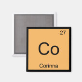 Aimant Corinna Nom Chimie Élément Tableau Périodique (Recto/Verso)