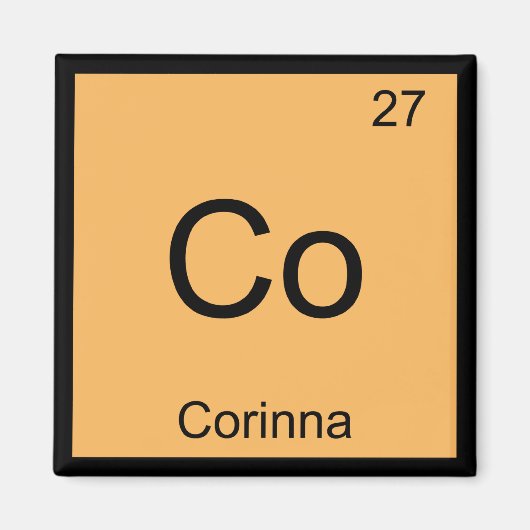 Aimant Corinna Nom Chimie Élément Tableau Périodique (Devant)