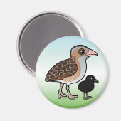 Aimant Corn Crake avec bébé (Recto/Verso)