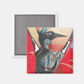 Aimant corneille croix elle peint entièrement (Recto/Verso)