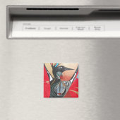 Aimant corneille croix elle peint entièrement (In Situ (Lave-vaisselle))