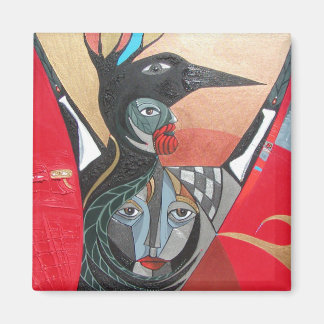 Aimant corneille croix elle peint entièrement