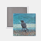 Aimant Corneille sur la peinture de plage (Recto/Verso)
