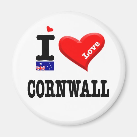 Aimant CORNWALL - I Love (Devant)