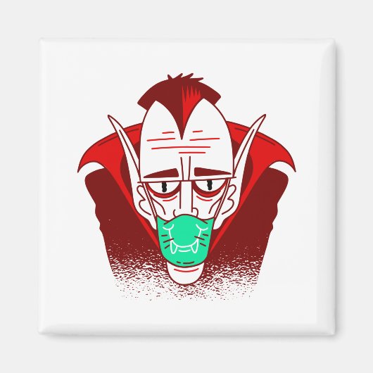 Aimant coronavirus halloween masque visage vampire (Devant)