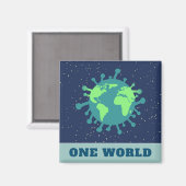Aimant Coronavirus Un Monde Tous Ensemble (Recto/Verso)