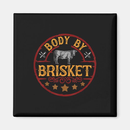 Aimant Corps Drôle Par Brisket Barbeque Barbecue Grillade (Devant)