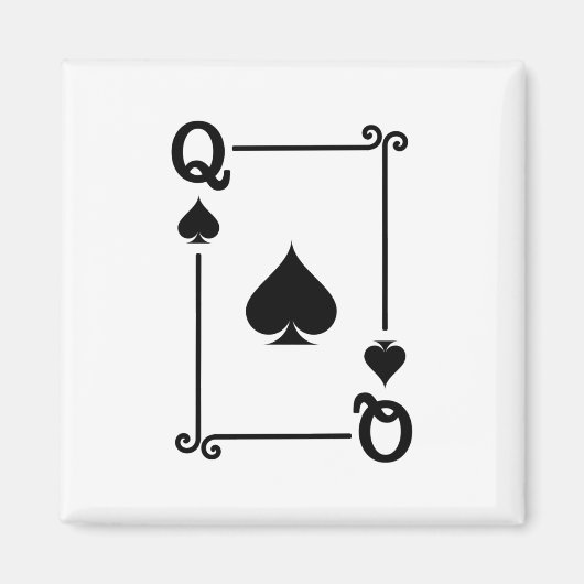 Aimant Correspondance Queen Spades Convient Jouer Cartes  (Devant)