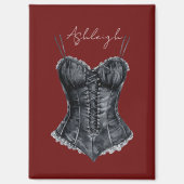 Aimant Corset noir blanc (Recto)