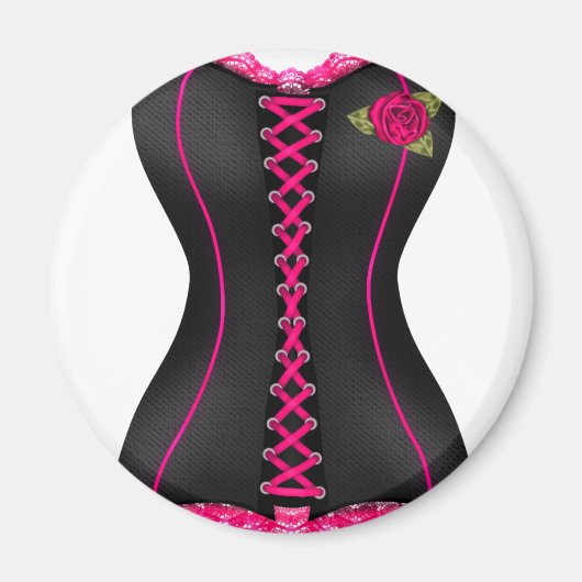 Aimant Corset noir rose (Devant)