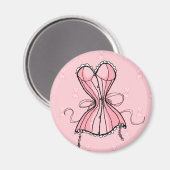 Aimant Corset Rose Rétro (Recto/Verso)