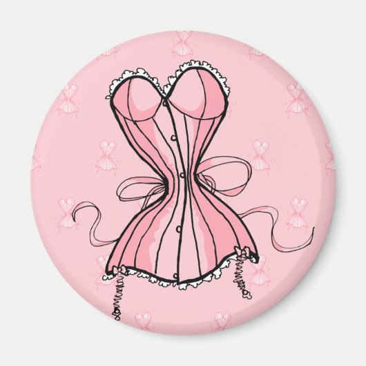 Aimant Corset Rose Rétro (Devant)