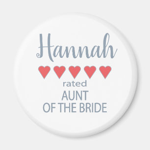 Aimant Cortège Mariage & Fiançailles 5 coeurs Tante de la