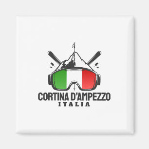 Aimant Cortina D'ampezzo Italie Station de ski Rétro