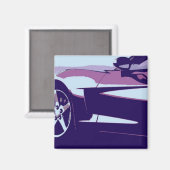 Aimant Corvette violette Pop Art (Recto/Verso)