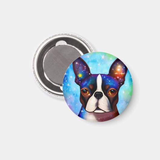 Aimant Cosmic Boston Terrier (Recto/Verso)