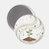 Aimant Cosmic Growth Nature Plant with Roots and Stars  (Recto/Verso)