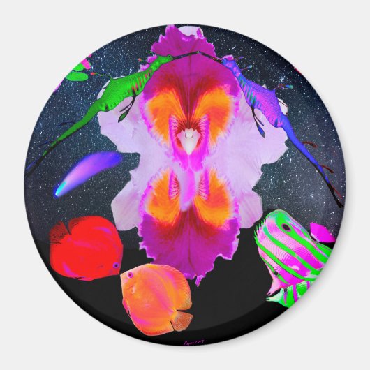 Aimant Cosmos romantiques par Power Flower (Devant)