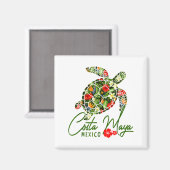 Aimant Costa Maya Mexico Sea Turtle Tropical Hibiscus Vac (Recto/Verso)