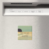 Aimant Costa Rica Beach Wedding Enregistrer la date (In Situ (Lave-vaisselle))