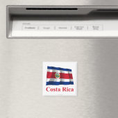 Aimant Costa Rica brandir le drapeau avec le nom (In Situ (Lave-vaisselle))