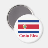 Aimant Costa Rica Drapeau avec nom (Recto/Verso)