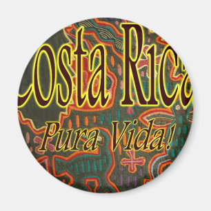 Aimant Costa Rica Folk Art Pura Vida