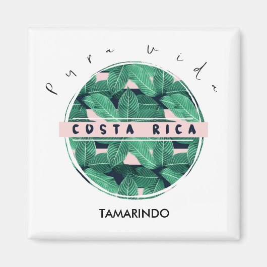 Aimant Costa Rica Jungle Feuilles Pura Vida Souvenir (Devant)