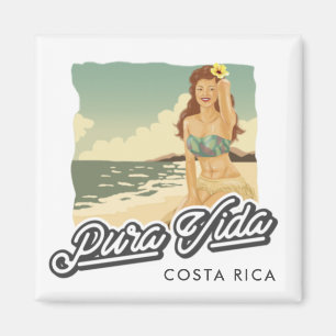 Aimant Costa Rica Pura Vida Girl on the Beach Surf