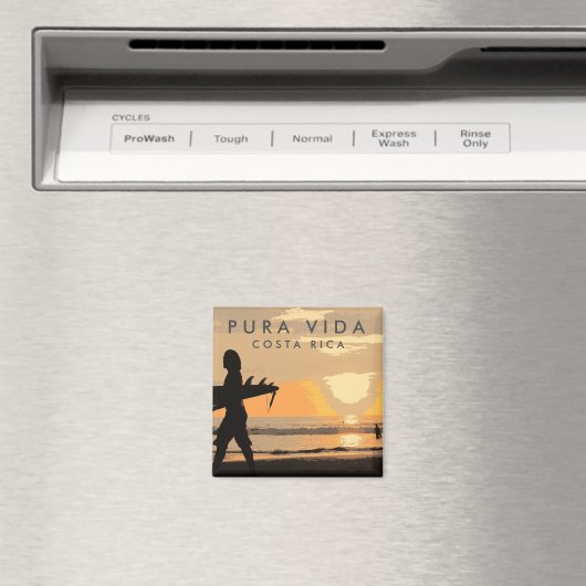 Aimant Costa Rica Sunset Surfer Souvenir (In Situ (Lave-vaisselle))