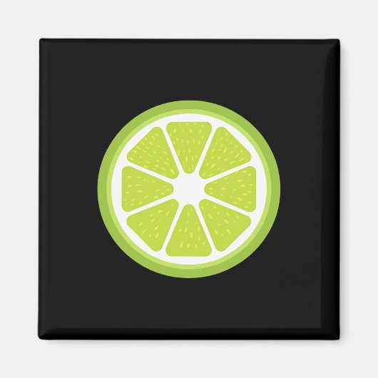 Aimant Costume à grande chaux tranché mignonne Fruit faci (Devant)