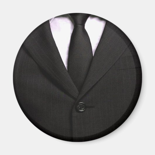 Aimant Costume classique et Cravate noire (Devant)