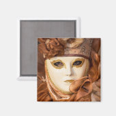 Aimant Costume de Carnaval orange, Venise (Recto/Verso)