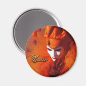Aimant Costume de Carnaval Orange - Venise, Italie (IT) (Recto/Verso)