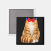 Aimant Costume de chat orange noeud papillon tabby mignon (Recto/Verso)