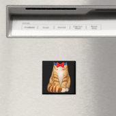Aimant Costume de chat orange noeud papillon tabby mignon (In Situ (Lave-vaisselle))