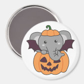 Aimant Costume de chaume Citrouille d'Halloween éléphant (Recto/Verso)