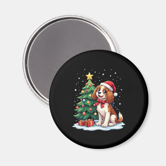 Aimant Costume de chien festif amusant avec Noël décoré (Recto/Verso)