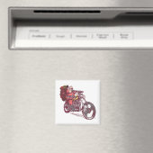 Aimant Costume de Noël père Noël Biker pour Invitatiatiat (In Situ (Lave-vaisselle))