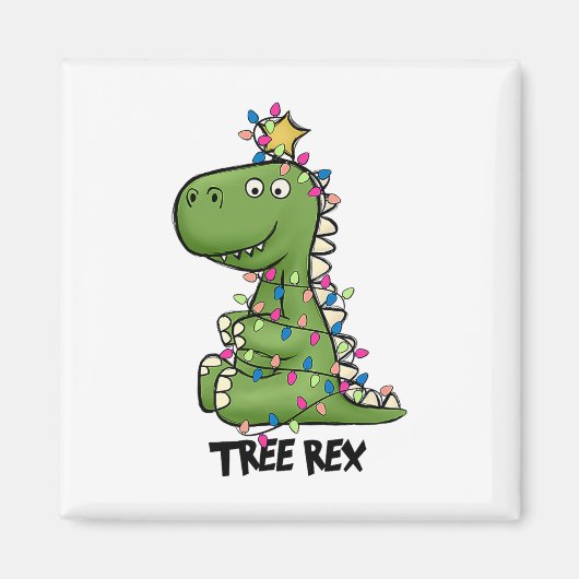 Aimant Costume de Noël Tree Rex Dinosaure Lumière d'Arbre (Devant)